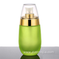 Frosted green cosmetic glass bottle set in stock